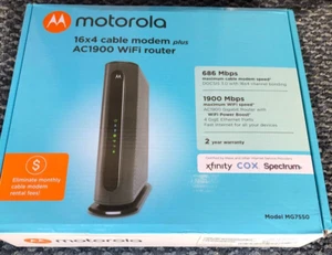 Motorola MG7550 16x4 Cable Modem Plus AC1900 Dual-Band WiFi Gigabit Router - NEW - Zdjęcie 1 z 4
