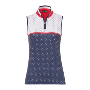 NWT Golfino Ladies DOT PRINT SLEEVELESS TROYER 2332422 100 White Sz 2 4 6 10 NEW - Picture 1 of 5