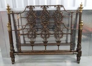 Queen size brass and metal bed frame