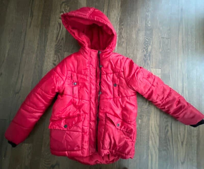 Urban Republic Girls Collection Sz 14 Fleece Lined Hooded Red Puffer Jacket Coat - Image 1 of 4