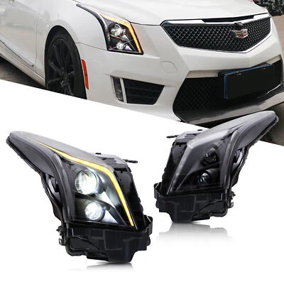 LED Headlights for Cadillac ATS 2013-2019 Animation Sequential Front Lamps Set - Image 1 of 4