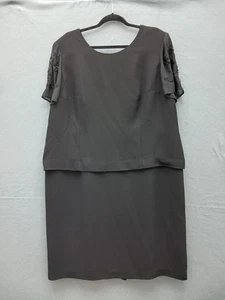 Donna Morgan Women's Two-Piece Knee Length Dress 22W Black Short Sleeve - Picture 1 of 9