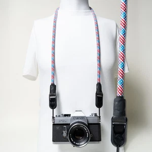 Camera Strap Neck/Wrist Rope USA Flag Red White & Blue w/ Peak Design Anchors - Picture 1 of 18