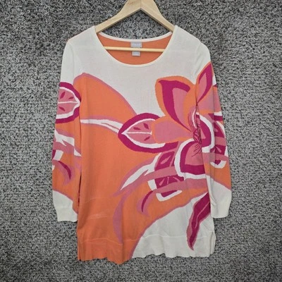 Top Chicos Mujer 1 EE. UU. Mediano Naranja Tejido Túnica Cuello Redondo Informal Damas Foto 1 de 4