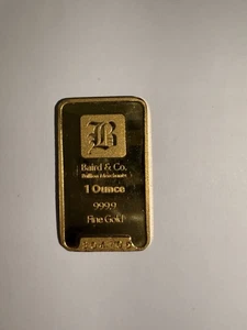 Baird & Co. 1oz Gold Bullion Bar 999.9 Fine Gold, Genuine, UK - Picture 1 of 3