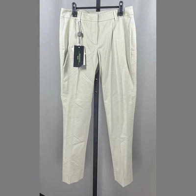 全新 Max Mara 裤子 女式 8 灰色棕褐色香烟直筒版型 W13 设计师经典 — 第 1/4 张图片