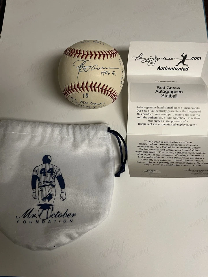 Autographed Rod Carew 16 Stat Hand Signed Baseball Beckett An Reggie.com Certed - Image 1 of 4