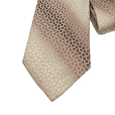 Corbata de seda Pierre Cardin para hombre 60,5” bronce metálico geométrico ombre ancho nueva Foto 1 de 3