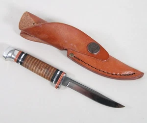 Case XX USA M3 Finn SS Fixed Blade Hunting Knife w/ Leather Sheath - Excellent - Picture 1 of 13