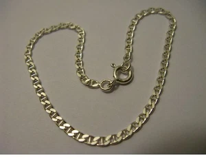 Bracelet Gourmette Marine Diamanté 2.4mm Argent Massif 925 18 cm 1.9 Gr - Picture 1 of 2