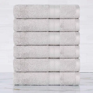 Rayon from Bamboo Blend Solid 650 GSM 6 Piece Hand Towel Set - Picture 1 of 67