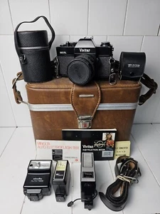 Vivitar 220/SL Vintage 35MM Camera with Case and Accessories Some Wear FRE SHIPN - Picture 1 of 24