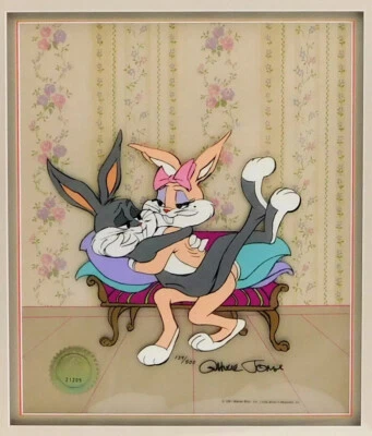 Valentine BUGS BUNNY Looney Tunes Chuck Jones Signed Limited Cel Art Cell - Image 1 of 4