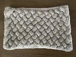 Pottery Barn Camelia Chunky Handknit Lumbar Pillow Cover Cloud Blue 14”x20” NWT - Picture 1 of 5