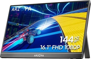 ARZOPA 16.1'' 144Hz Portable Gaming Monitor, 100% sRGB 1080P FHD Kickstand - Picture 1 of 10