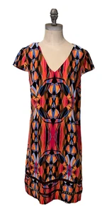 LAUNDRY by Shelli Segal Women's Multi-Color Print A-Line Dress Size 10 - Picture 1 of 11