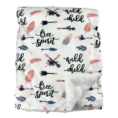 Baby Fleece Blanket Newborn Toddler| 75x100cm | Pram Cot Moses | Pink Wild Child - Image 1 of 4