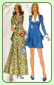 Vestido Junior Petite MAXI o MINI Simplicity 5728 Vintage 1973 patrón de costura - Imagen 1 de 4
