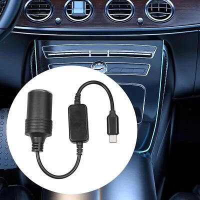 USB C to 12V Cigarette Lighter Adapter Black USB C Male to 12V Adapter 5.9ft - Image 1 of 4