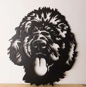 Arte de pared/escultura de jardín facial de metal Labradoodle - Imagen 1 de 3
