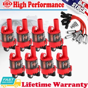 8 Ignition Coils W/Spark Wire Set for GMC Chevy Silverado 1500 2007-2016 5.3L V8 - Picture 1 of 12