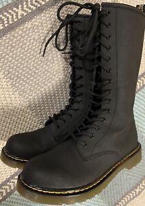 Vintage Dr Doc Martens 1914 Air Wair Blk Lthr Lace Up Boots sz see tag in photo