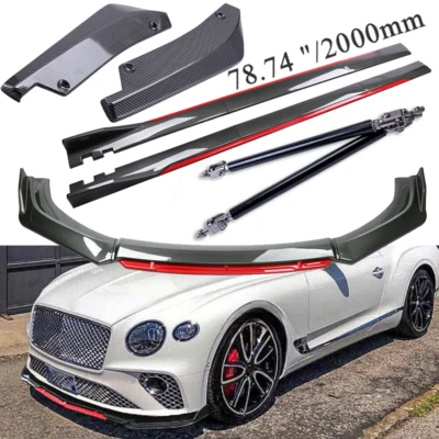 For Bentley Continental Fiber Front Lip Chin Bumper+Body+Kit Side+Skirt Rear/ Foto 1 de 4