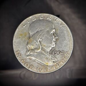 1962-D US Franklin Half Dollar 90% SILVER Coin