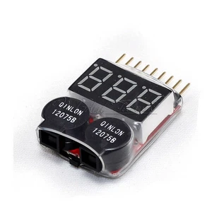 1-8S Lipo/Li-ion/Fe Battery Voltage 2IN1 Tester Low Voltage Buzzer Alarm - Bild 1 von 4