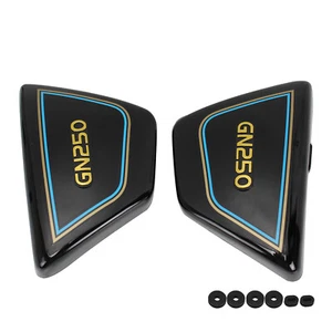Right + Left Black Frame Side Covers Panels Plastic For Suzuki GN250 1982-2001 - Picture 1 of 8