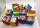 Fisher Price Peek A Boo Blocks Cubes Lot Of  11 Sensory Child Toys Tactile Color
