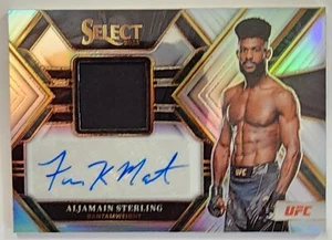 2023 Select UFC Autographed Materials Aljamain Sterling Silver Prizm Champ /99 - Picture 1 of 5