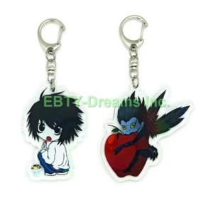 Set di 2 Portachiavi Acrilico Anime Death Note L Lawliet, Shinigami - Foto 1 di 2