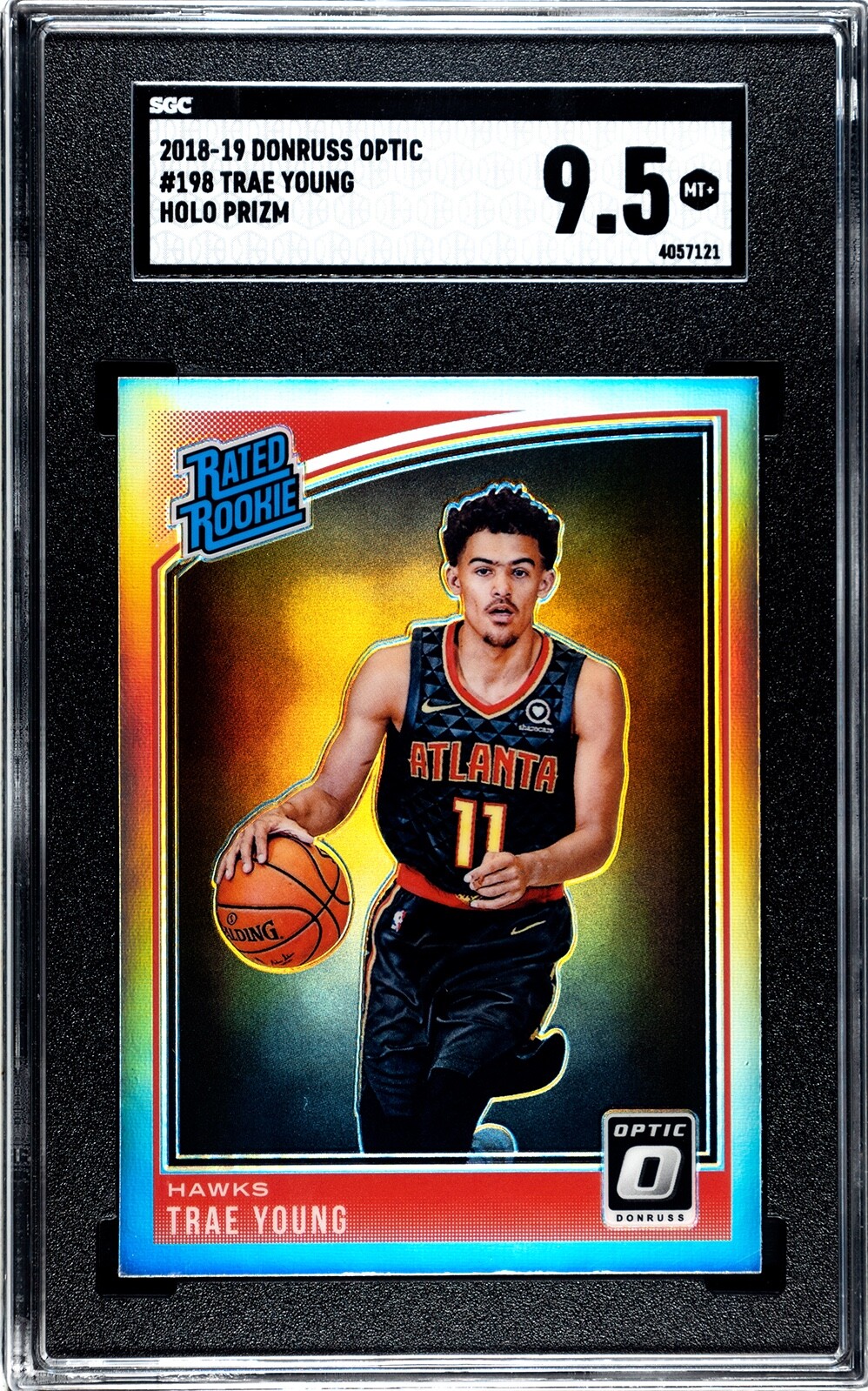 2018 Donruss Optic #198 Trae Young Rated Rookie Holo Prizm Silver Hawks SGC 9.5