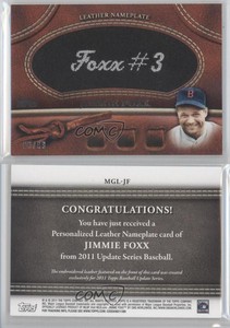 2011 Topps Manufactured Glove Leather Nameplate Black /99 Jimmie Foxx (Red Sox)