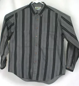 Levi's International Collection Mens Gray Black Stripe Long Sleeve Shirt Size XL - Picture 1 of 9