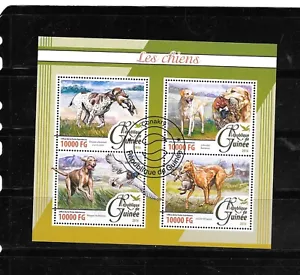 GUINEA 2016 DOGS USED CTO SOUVENIR SHEET RECENT SOUVENIR SHEET STAMP - Picture 1 of 1