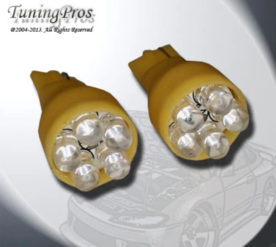 (1 Pair) Set of 2 pcs Parking Light T15 Wedge 5 Amber LED Light Bulbs 916 - Image 1 of 3