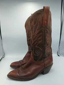 Frye Boots 8.5 D Brown Leather Cowboy Western Made In USA 🇺🇸 - Picture 1 of 10