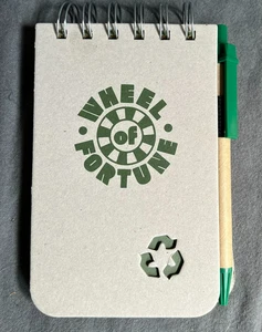 Small Spiral-Bound Notebook & Pen with Wheel of Fortune Logo & Recycling Symbol - Picture 1 of 4