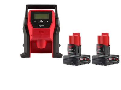 Milwaukee 2475-20x3 M12 12V Cordless Inflator w/ 2 - M12 3AH Batteries - Image 1 of 4