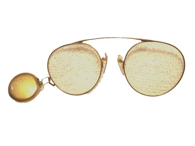 SOLID 10K GOLD PINC-NEZ GLASSES 1910 AMERICAN OPTICAL WITH A K & M BROOCH PIN! - Image 1 of 4