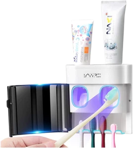 Dustproof Cover Toothbrush Holder Wall Mounted Automatic Dispenser for Shower Ba - Picture 1 of 12