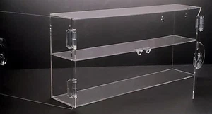 T'z Tagz Clear Acrylic Display Case 2 Shelf Wall Mount or Countertop Box Cabinet - Picture 1 of 6