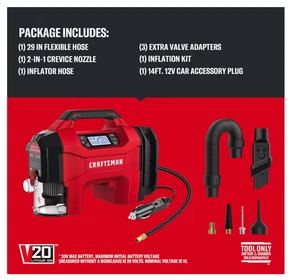 CRAFTSMAN 3 en 1 Inflador de Neumáticos 160 PSI Compresor de Aire Inalámbrico Soplador de Aspirador - Imagen 1 de 8