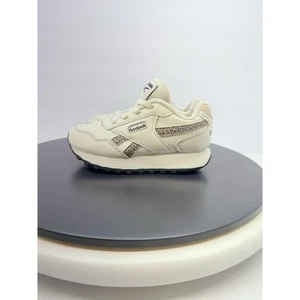 Reebok Harman Run Double Baby Size 8K Shoes Ivory Cream Kids Leopard Cheetah - Picture 1 of 11