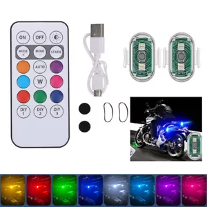 2Pcs Rgb Aircraft Led Strobe Lights Car Motorcycle Anti-Collision Warning Light - Picture 1 of 22