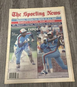 Andre Dawson Ron LeFlore Signed Autograph 1980 Sporting News MONTREAL EXPOS - Picture 1 of 3