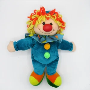 JESTY THE CLOWN Velour Plush Yarn Hair Squeaky Tummy Blue Commonwealth 1990 - Picture 1 of 7