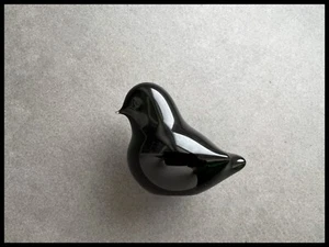 Mid Century Jaakko Noemi Black Glass Bird Finland Nuutajärvi - Picture 1 of 6